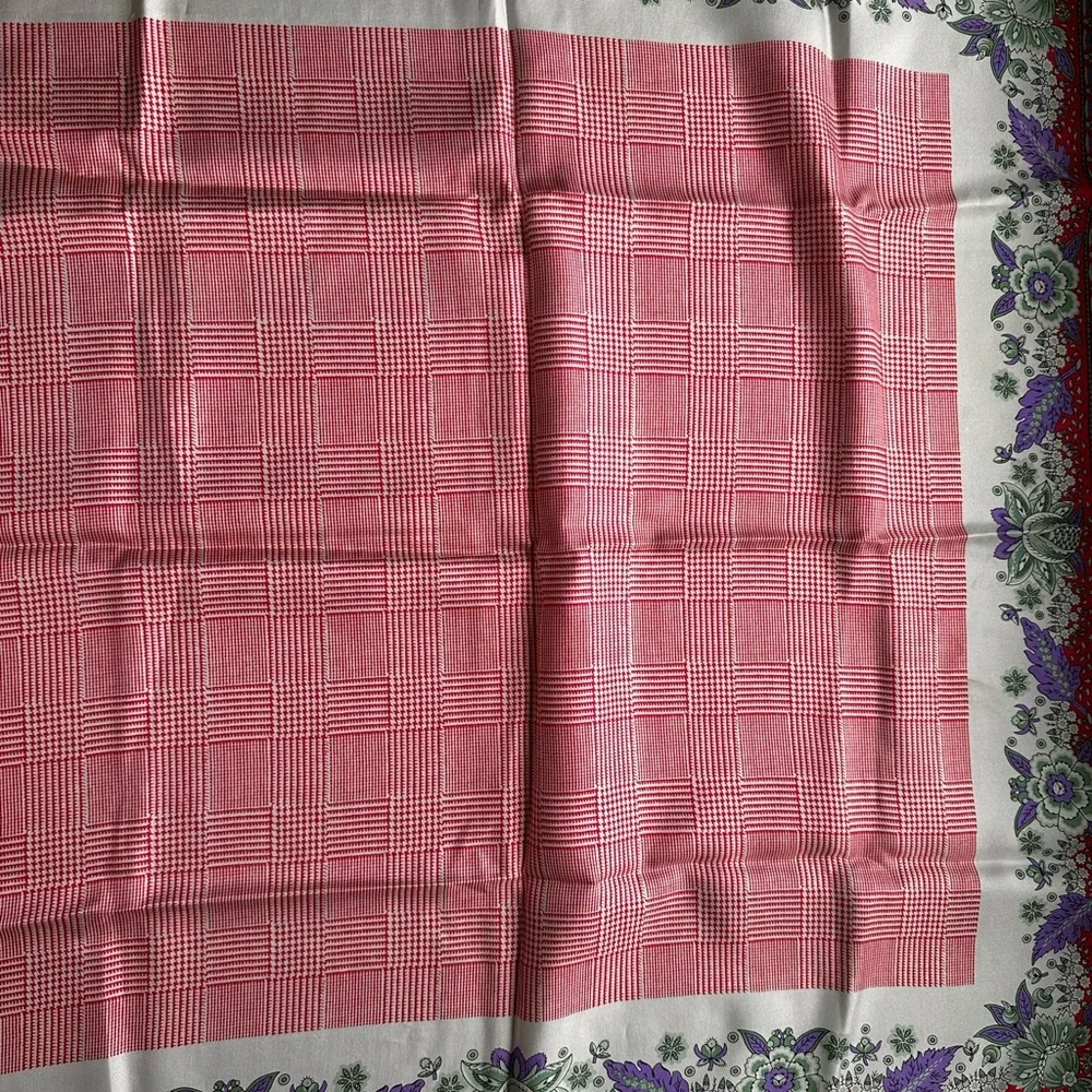 SAKS Fifth Avenue Paisley Checkered Floral Scarf